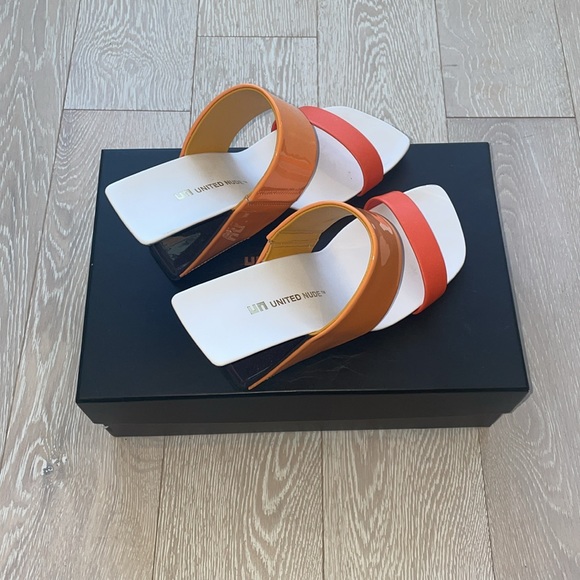 UN United Nude Sandal, Unique heels, Orange and White, Size 37, Good Condition - Picture 4 of 7